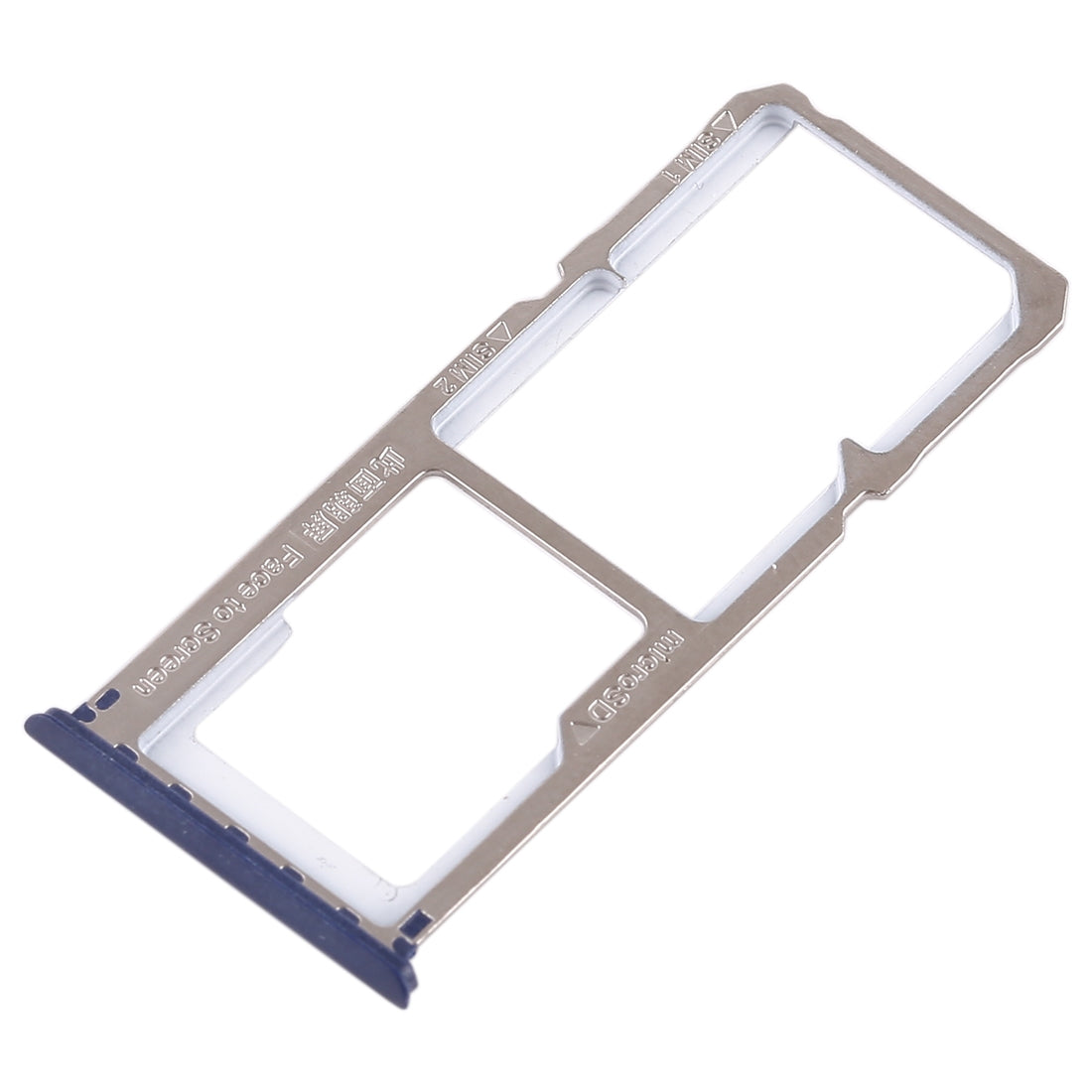 For OPPO A1 2 x SIM Card Tray + Micro SD Card Tray (Blue)