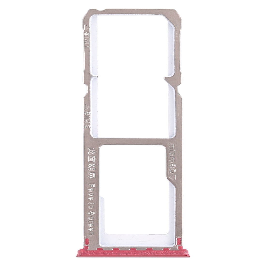 For OPPO A1 2 x SIM Card Tray + Micro SD Card Tray (Red)