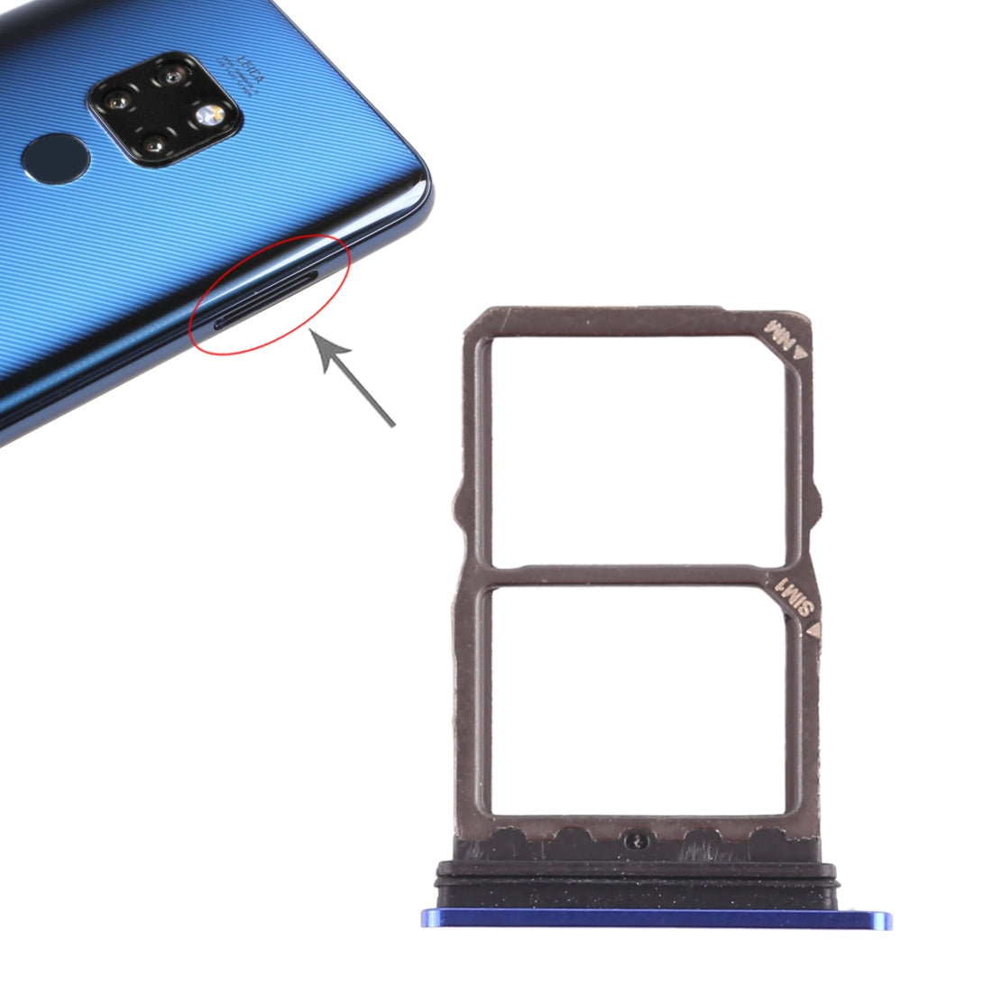 2 x SIM Card Tray for Huawei Mate 20 (Blue)