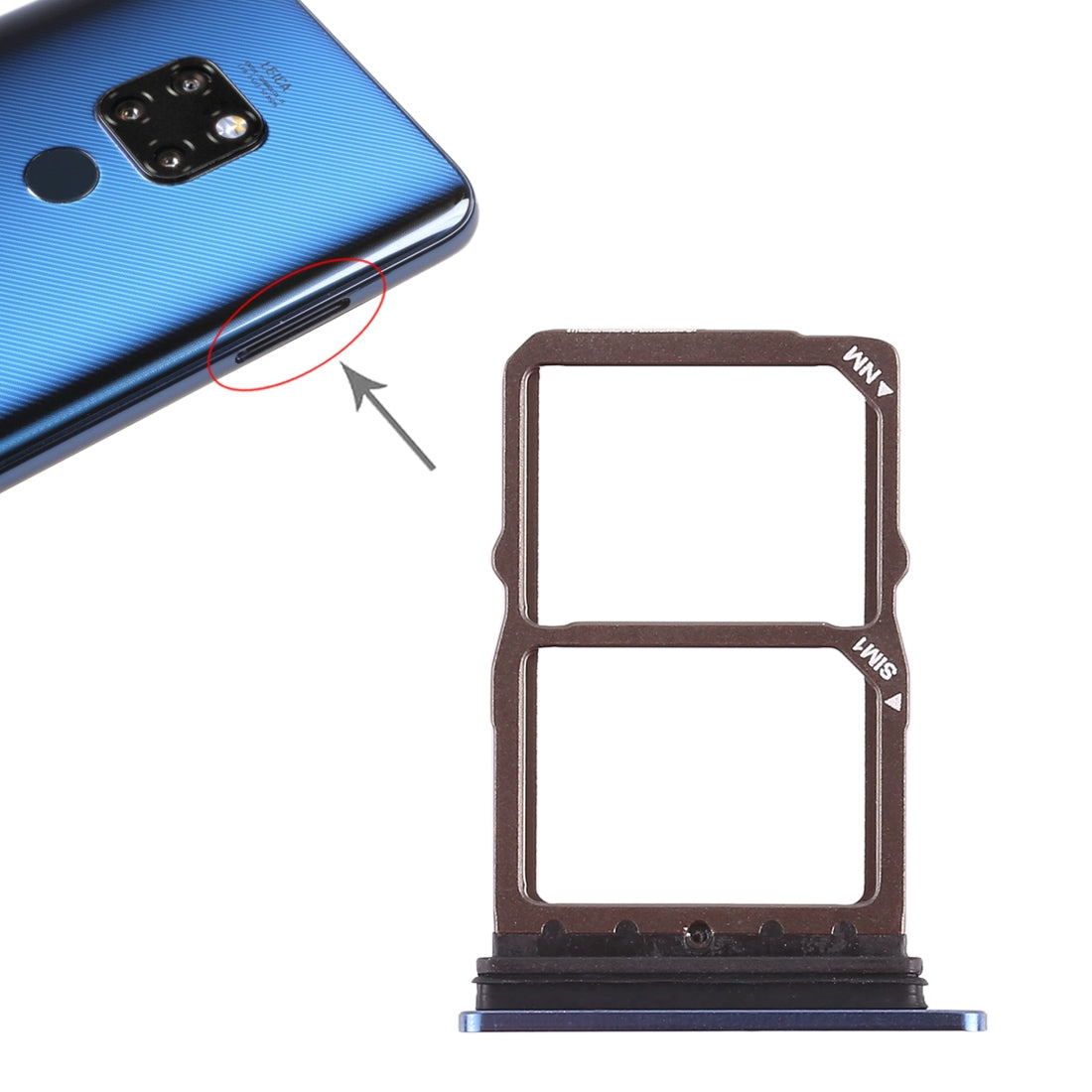 2 x SIM Card Tray for Huawei Mate 20 (Sapphire Blue)