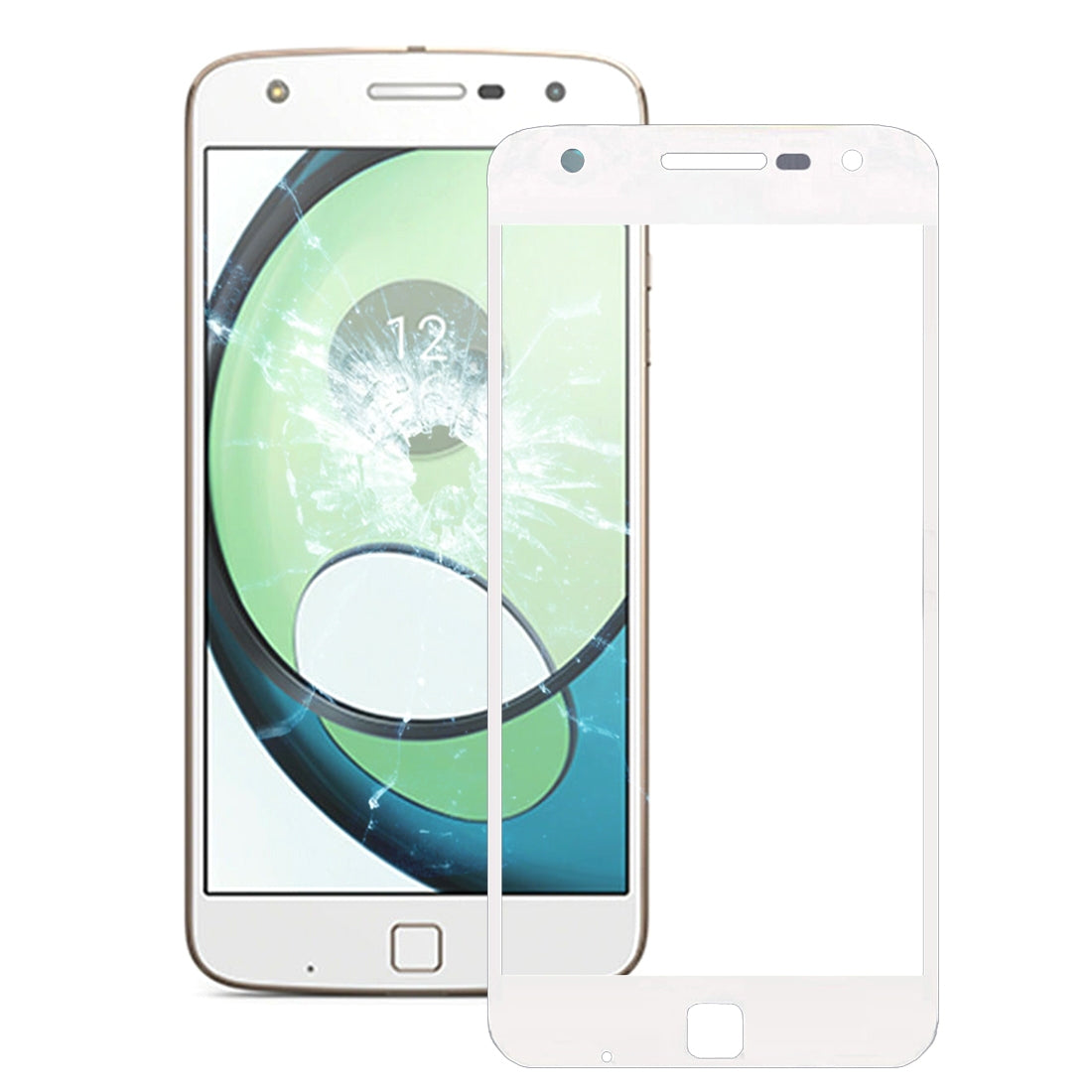 Front Screen Outer Glass Lens for Motorola Moto Z Play / XT1635(White)