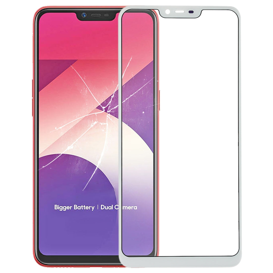 For OPPO A5 / A3s Front Screen Outer Glass Lens (White)