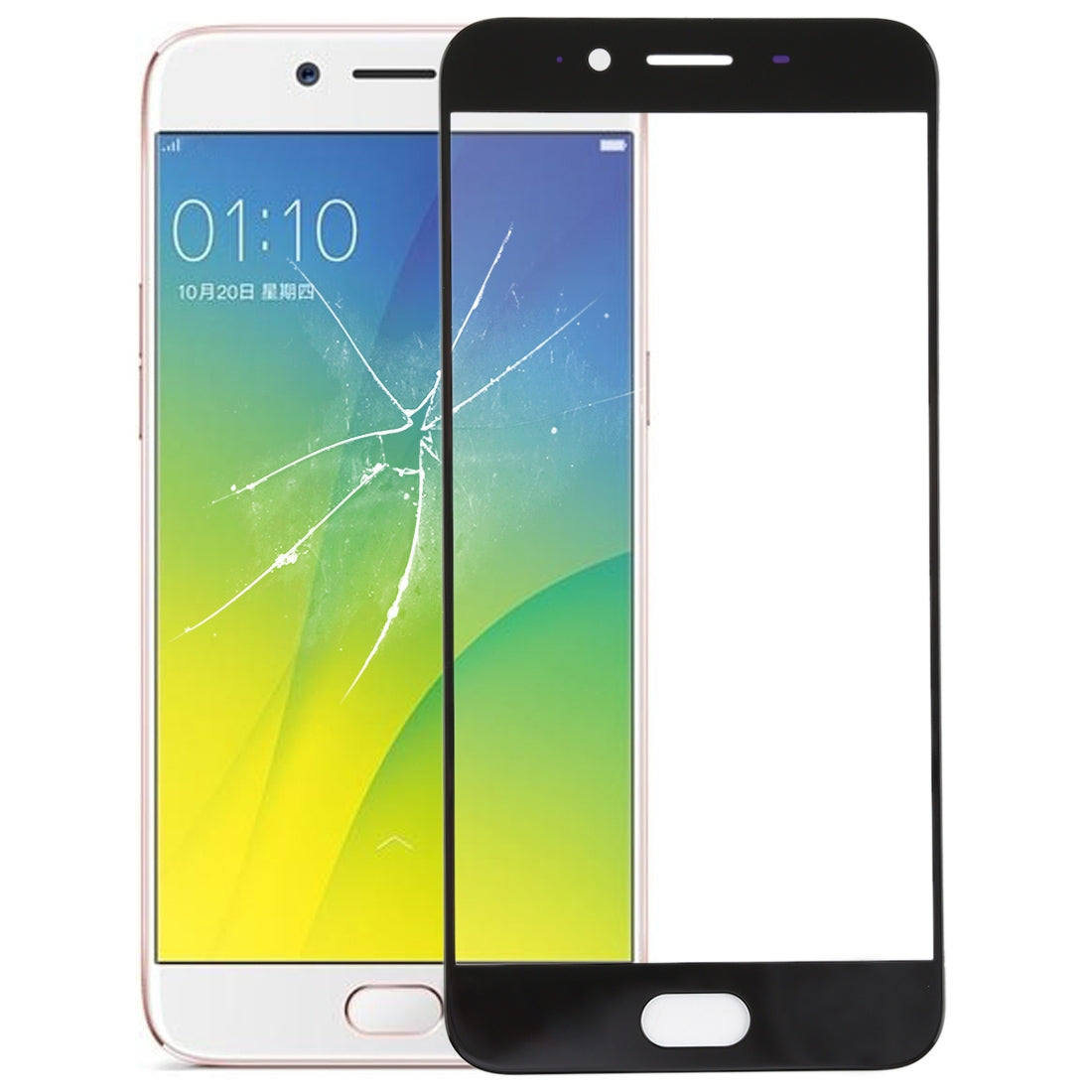 For OPPO R9sk Front Screen Outer Glass Lens (Black)