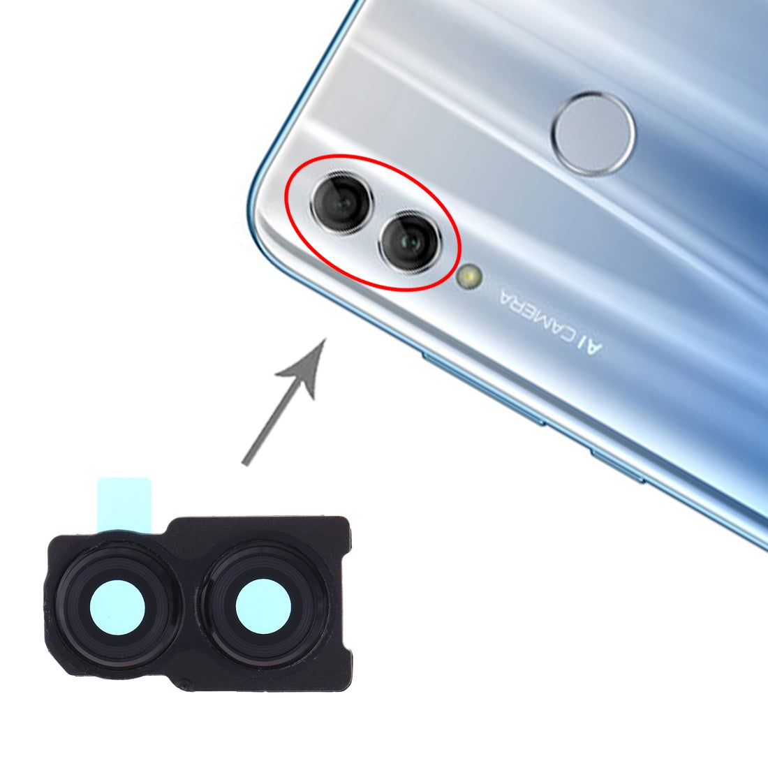 For Huawei Honor 10 Lite Camera Lens Cover (Black)