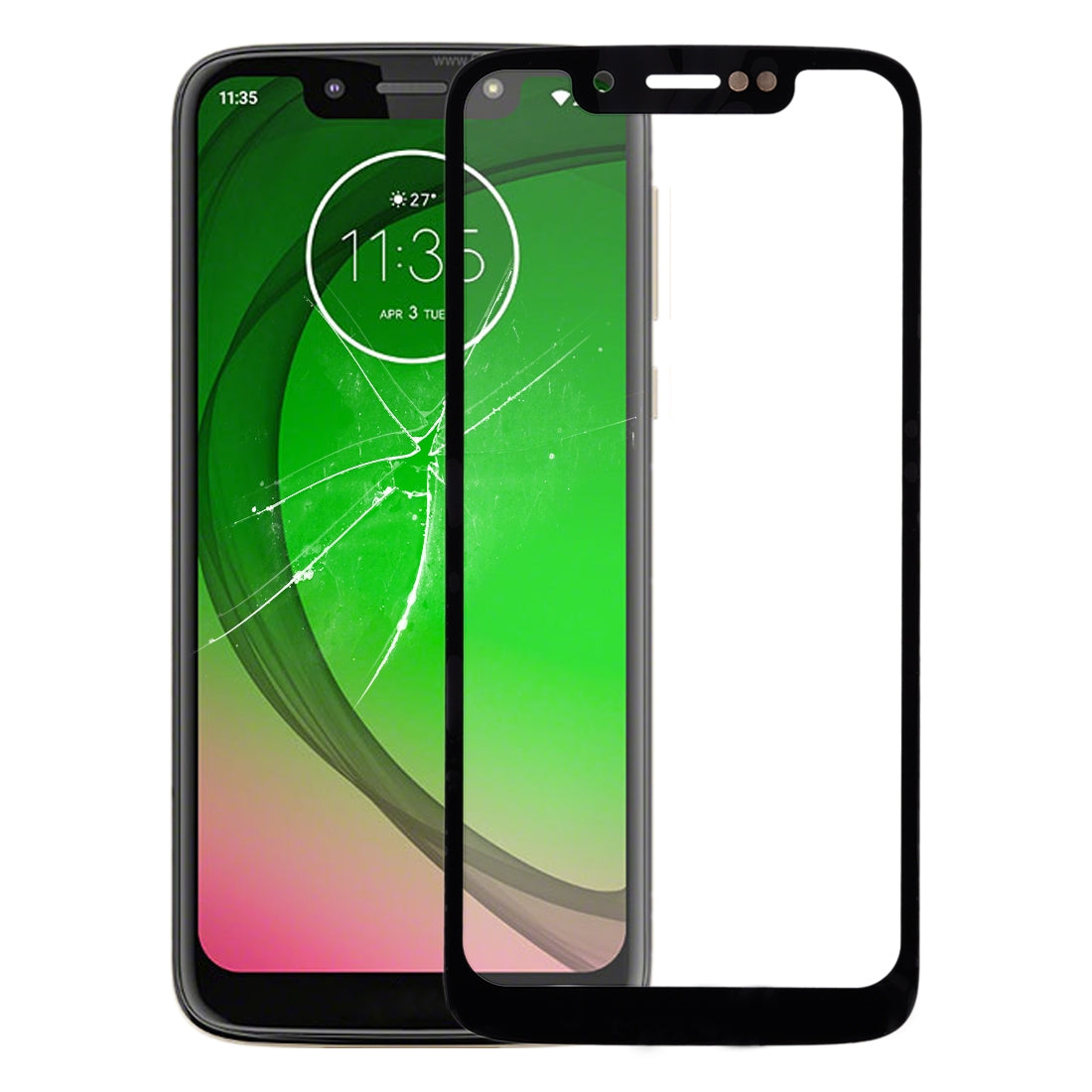 Front Screen Outer Glass Lens for Motorola Moto G7 Play(Black)