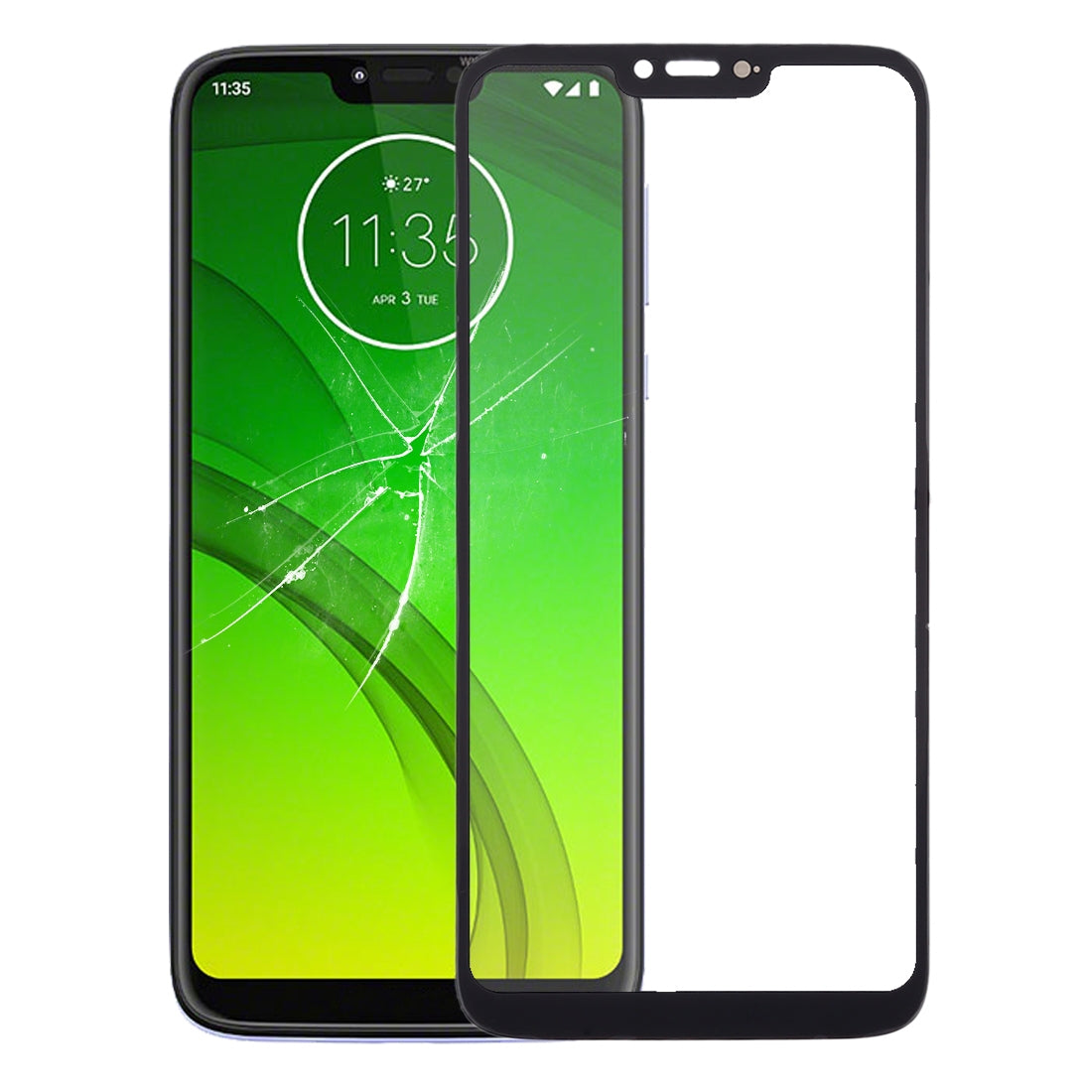 Front Screen Outer Glass Lens for Motorola Moto G7 Power(Black)