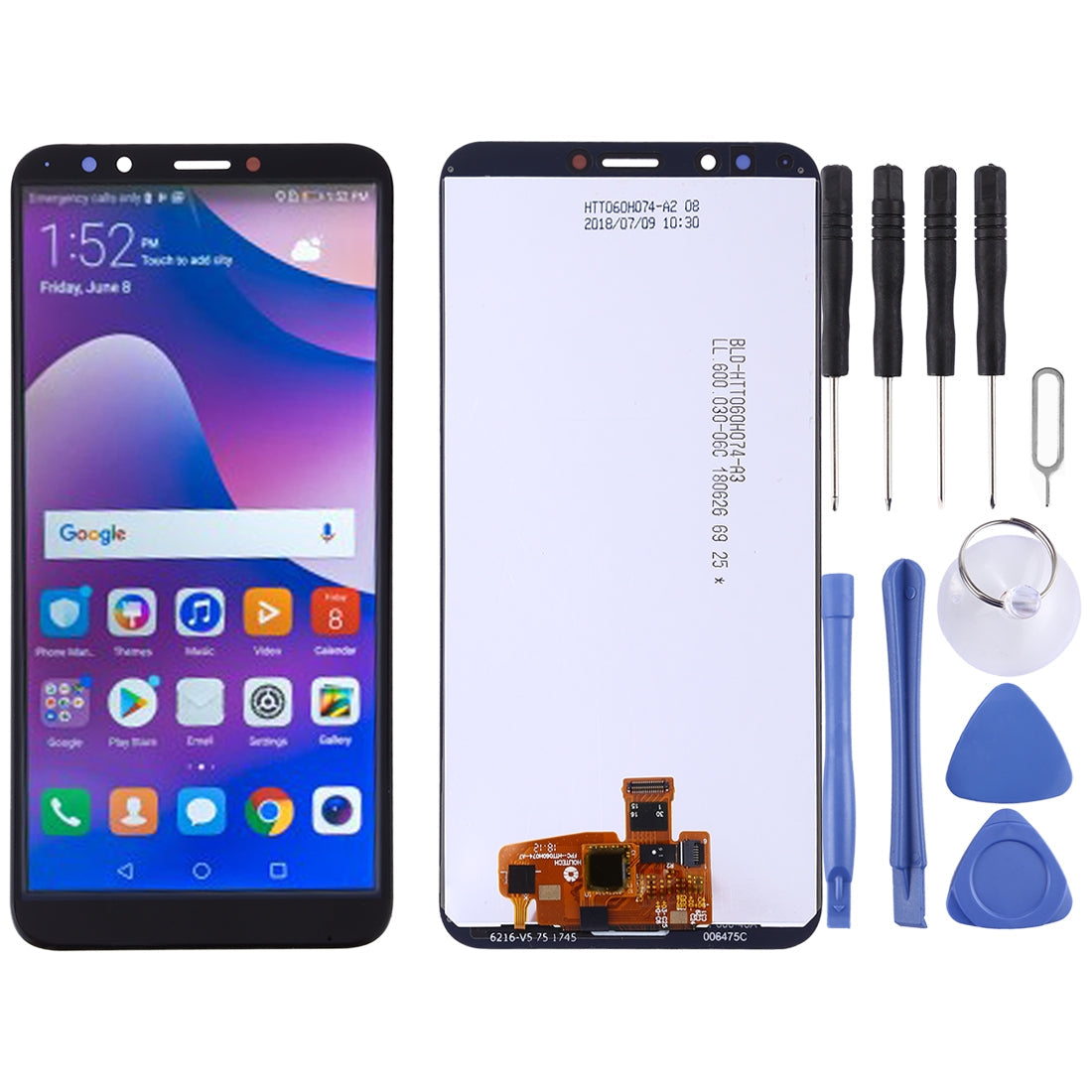 OEM LCD Screen for Huawei Y7 Prime (2018) with Digitizer Full Assembly (Black)