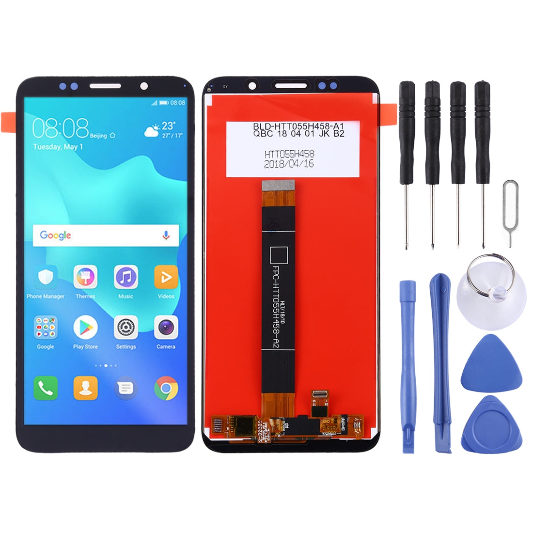 OEM LCD Screen for Huawei Y5 Prime (2018) with Digitizer Full Assembly (Black)