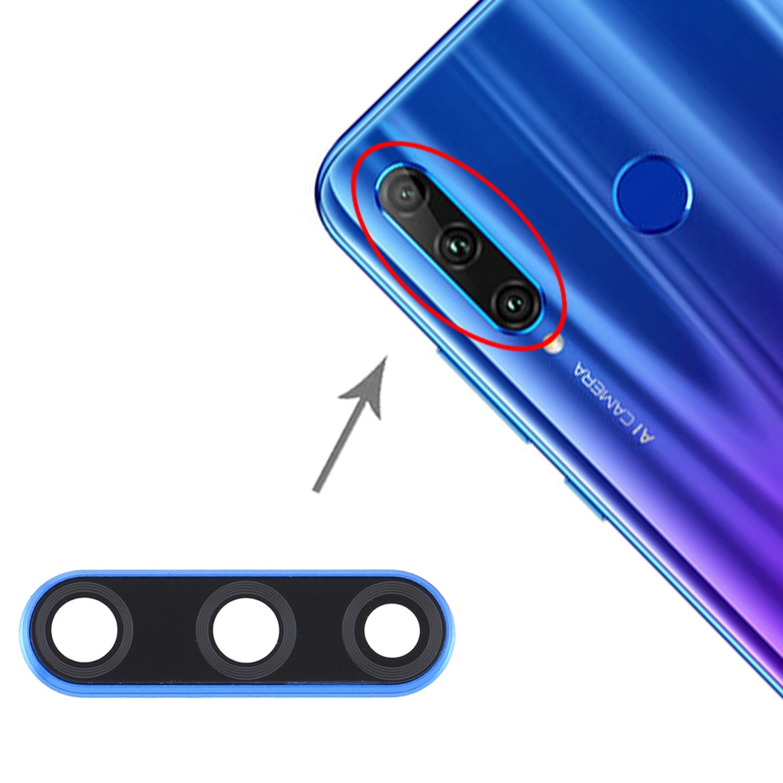 For Huawei Honor 20i / Honor 10i / Honor 20 Lite Camera Lens Cover (Blue)