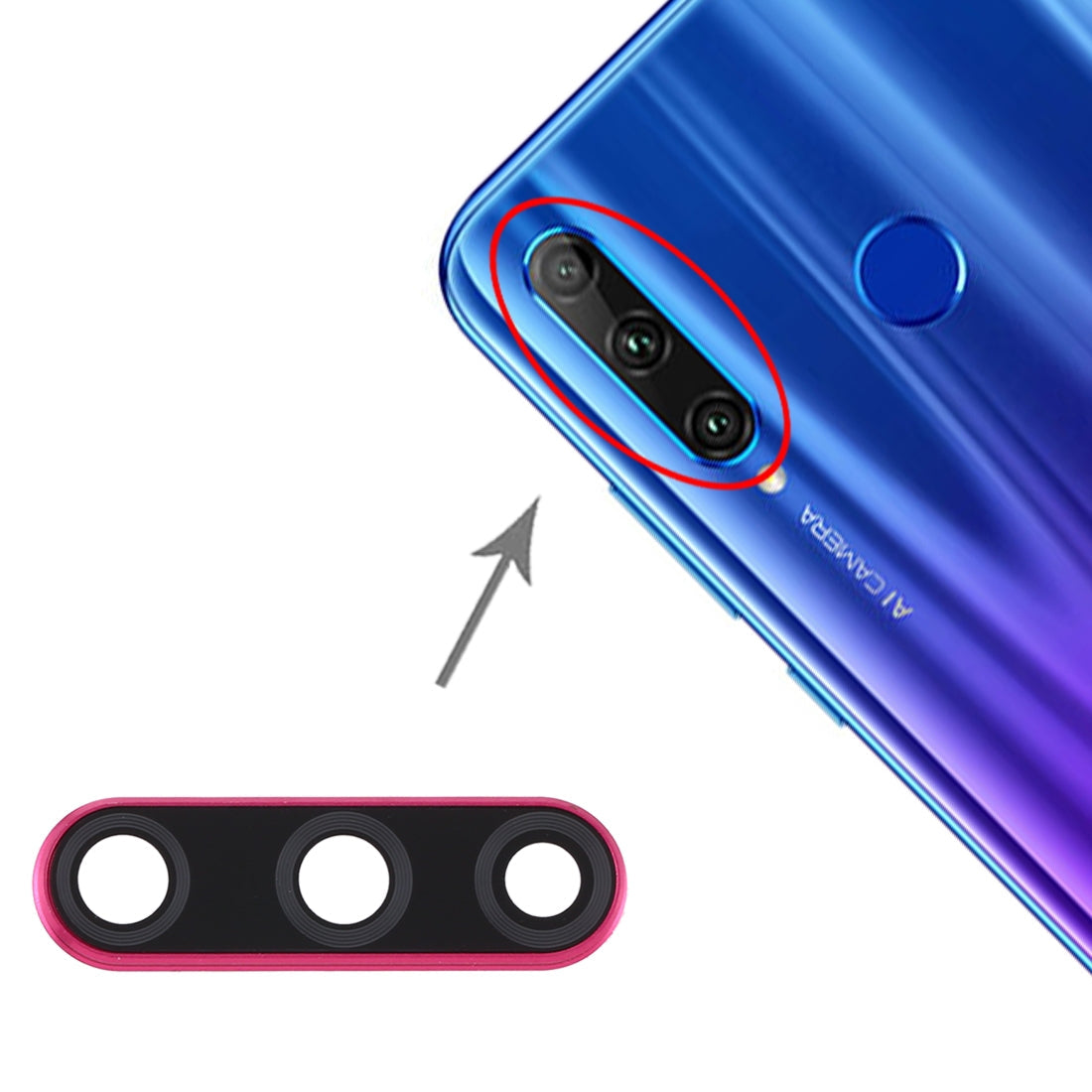 For Huawei Honor 20i / Honor 10i / Honor 20 Lite Camera Lens Cover (Red)
