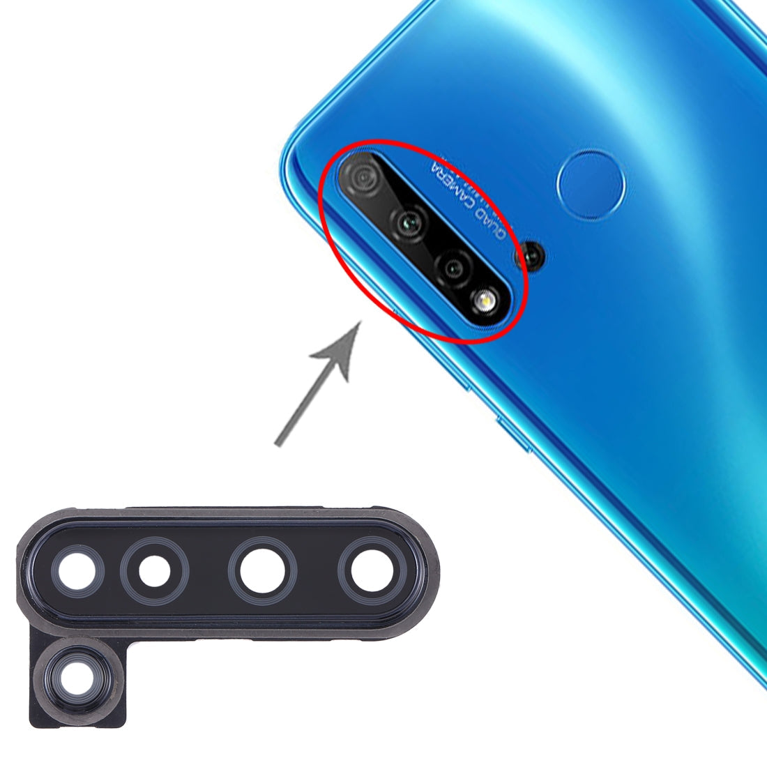 For Huawei Nova 5i Camera Lens Cover (Black)