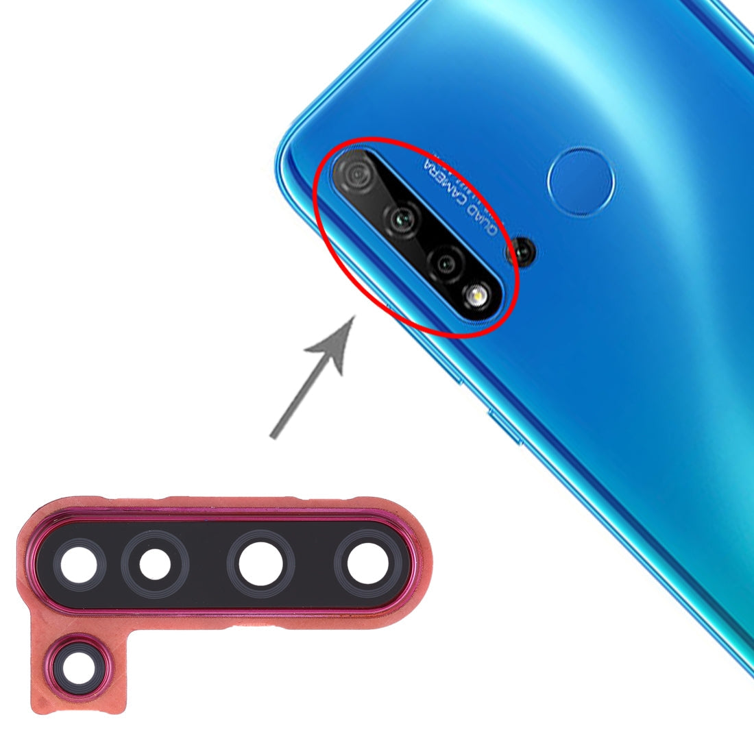 For Huawei Nova 5i Camera Lens Cover (Red)