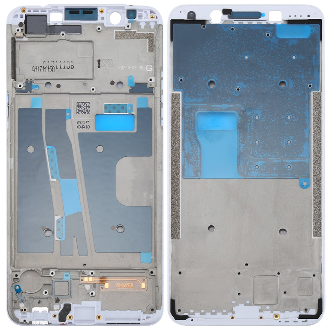 For OPPO A73 / F5 Front Housing LCD Frame Bezel Plate (White)