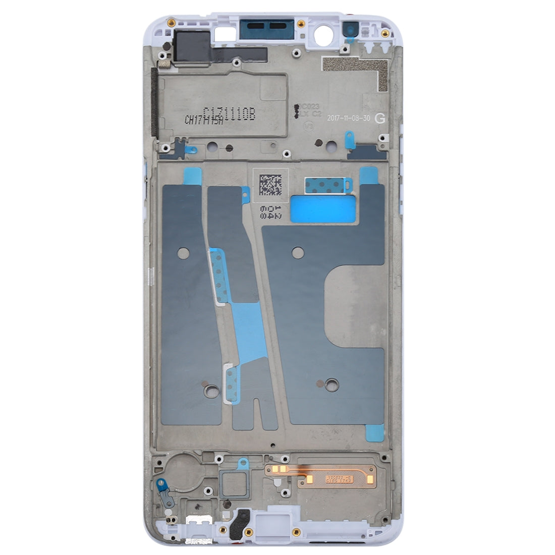 For OPPO A73 / F5 Front Housing LCD Frame Bezel Plate (White)