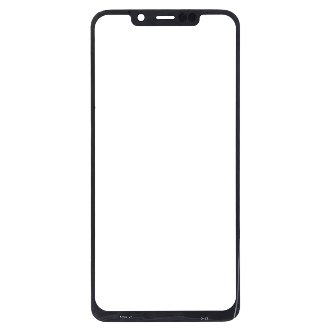 Front Screen Outer Glass Lens for Motorola One Power (P30 Note)(Black)