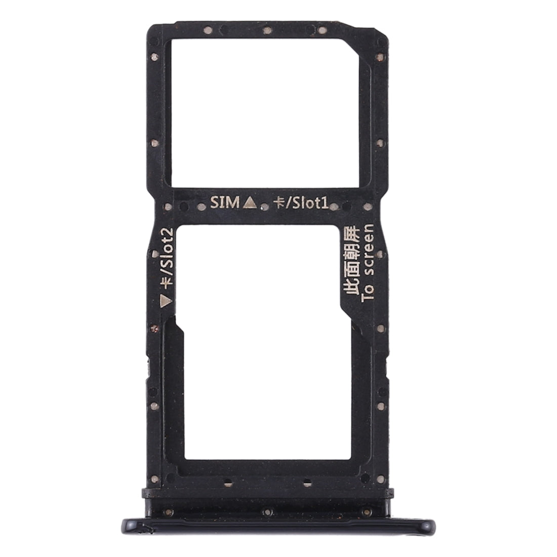 SIM Card Tray + SIM Card Tray / Micro SD Card Tray for Huawei P Smart Z / Y9 Prime (2019) (Black)