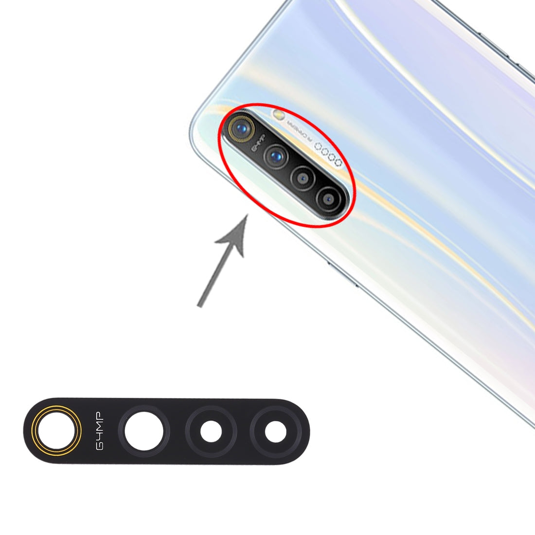For OPPO Realme XT 10pcs Back Camera Lens