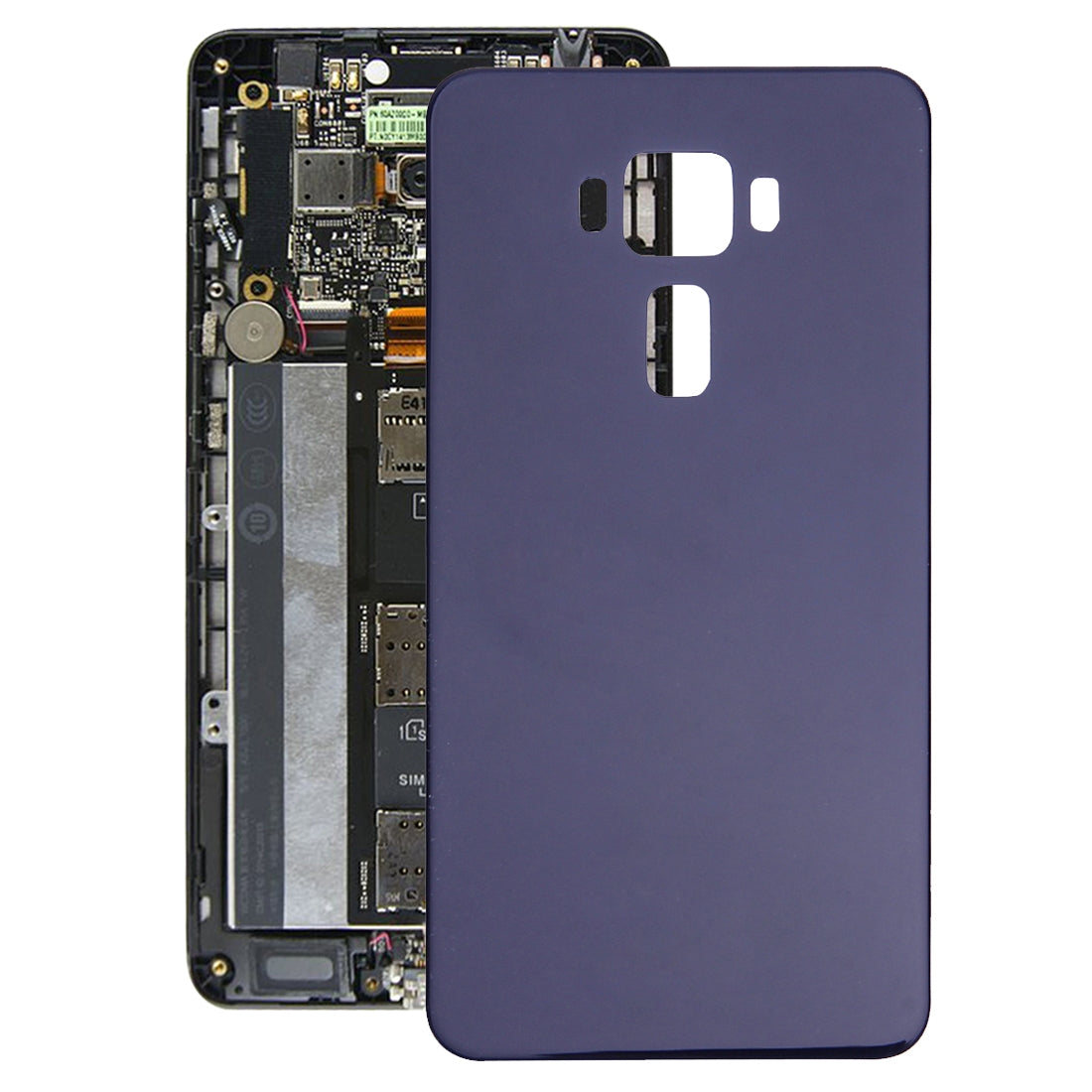 5.5 inch Glass Back Battery Cover for ASUS ZenFone 3 / ZE552KL(Dark Blue)