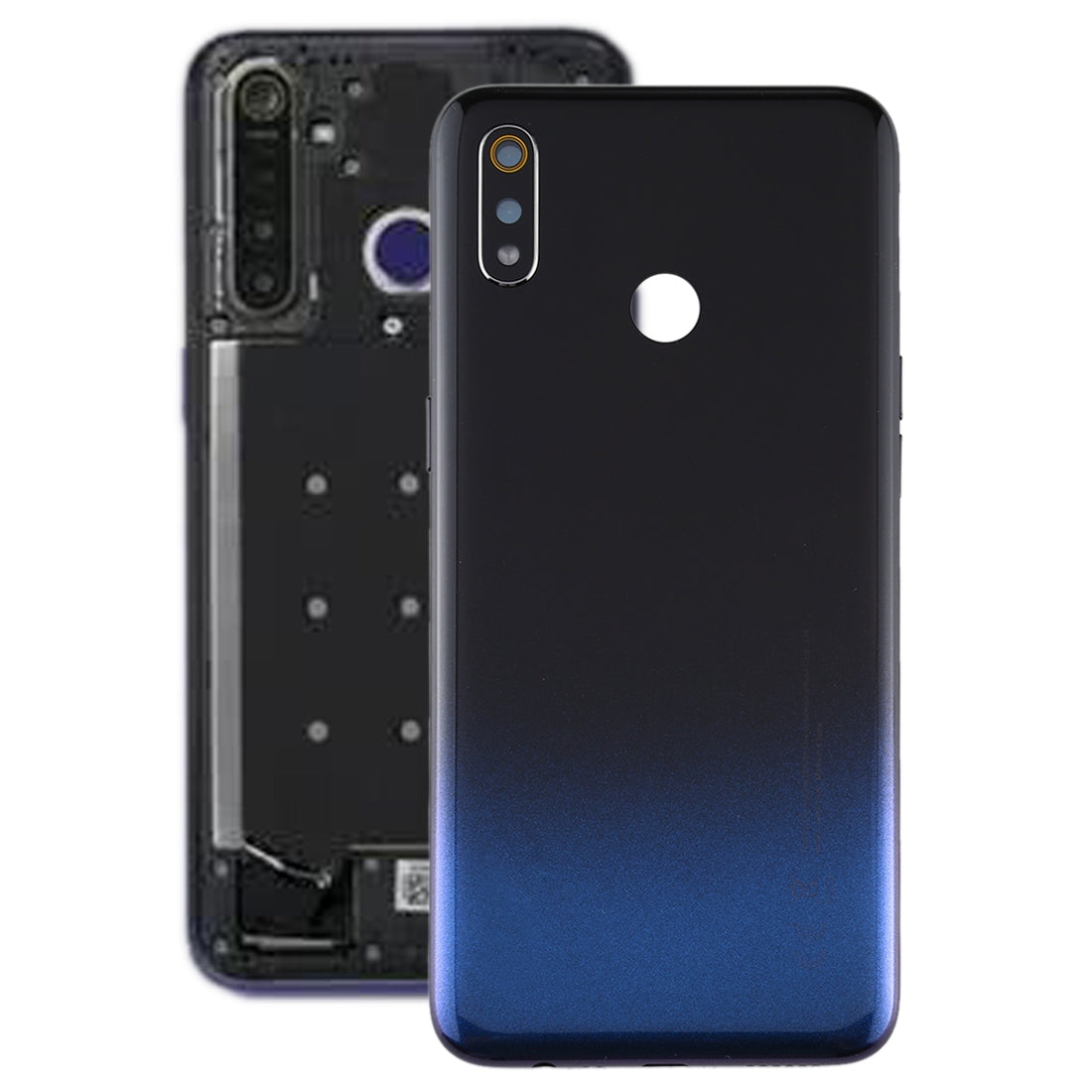 For OPPO Realme 3 Battery Back Cover (Black Blue)