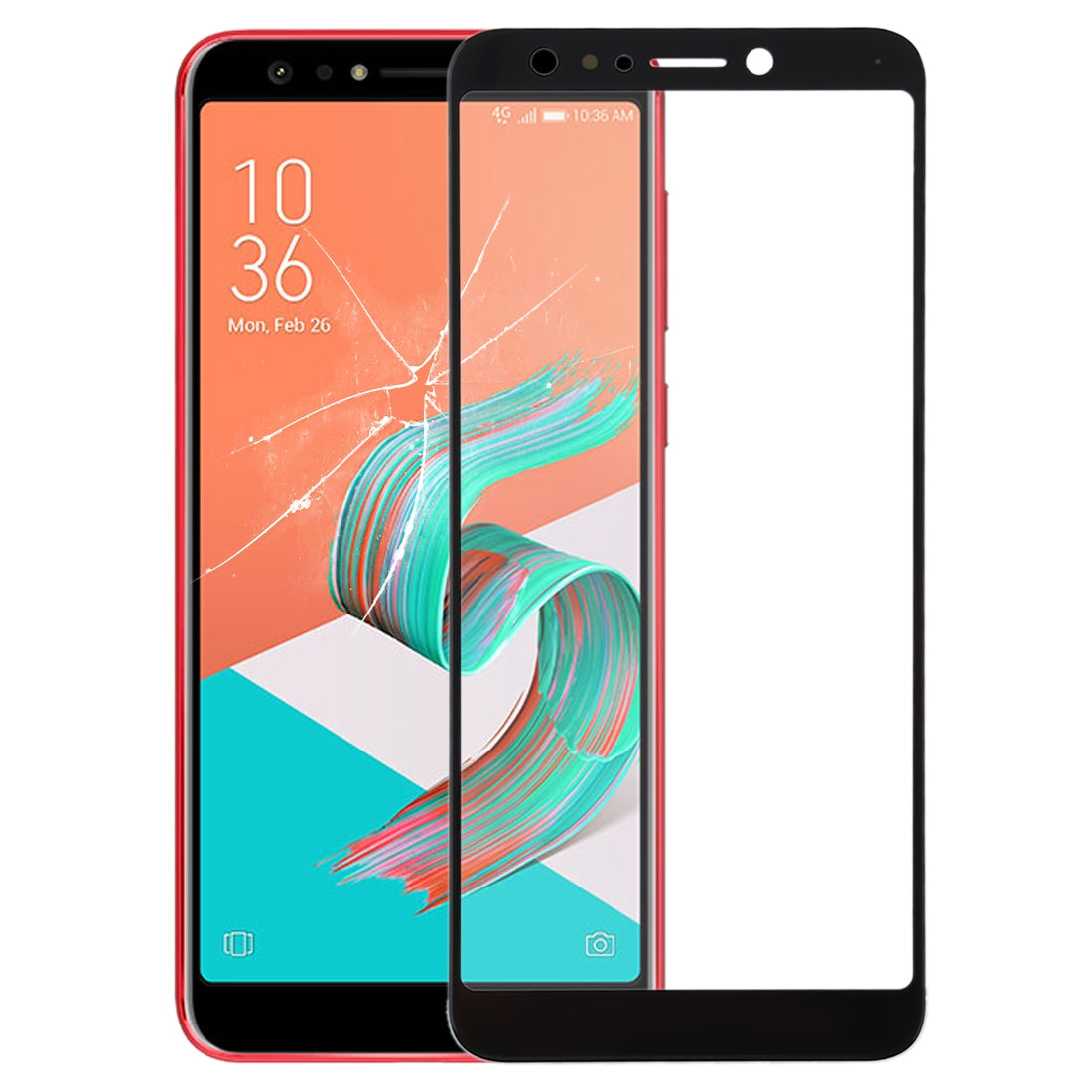 Front Screen Outer Glass Lens for Asus Zenfone 5 Lite ZC600KL / X017D (Black)
