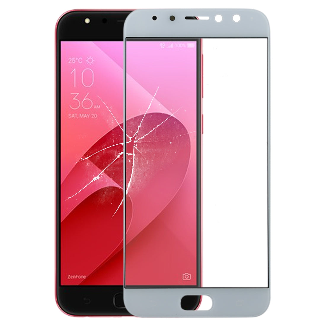 Front Screen Outer Glass Lens for Asus ZenFone 4 Selfie Pro ZD552KL / Z01MD / Z01MDA (White)