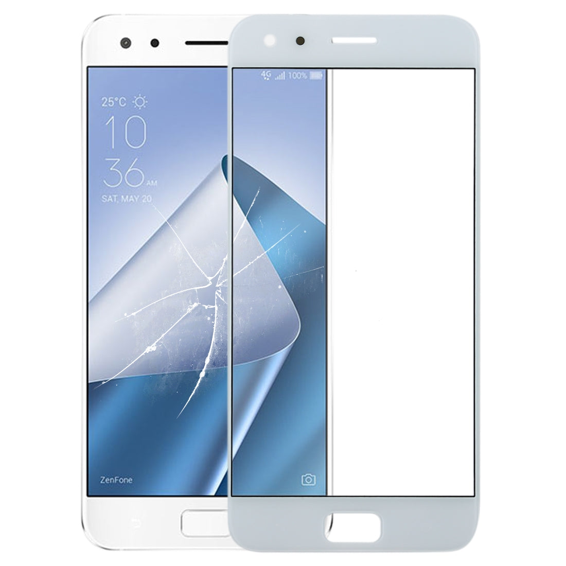 Front Screen Outer Glass Lens for Asus ZenFone 4 Pro ZS551KL / Z01GD (White)
