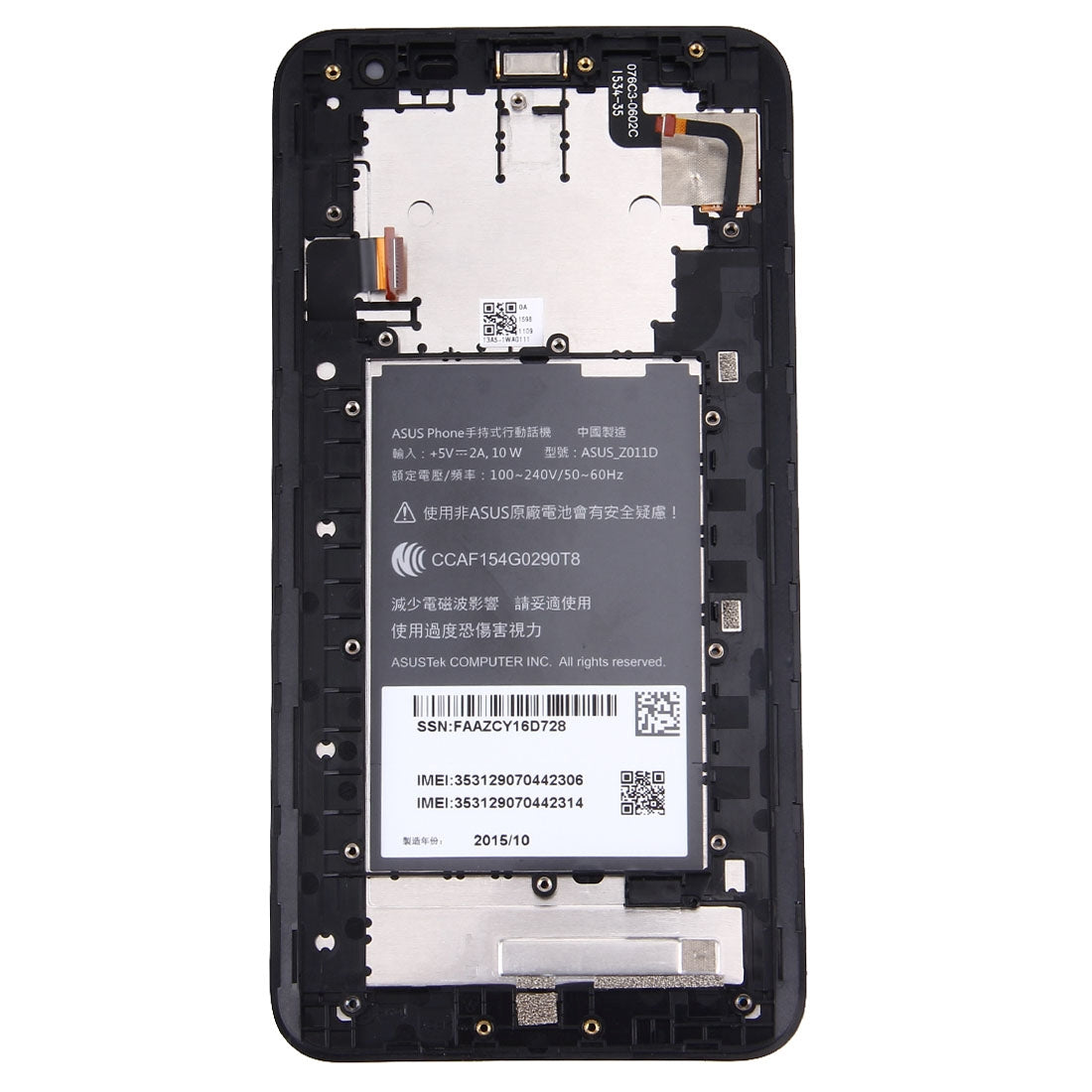 OEM LCD Screen for Asus Zenfone 2 Laser / ZE601KL Digitizer Full Assembly with Frame?Black)