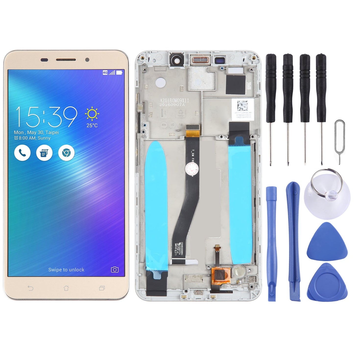 OEM LCD Screen for Asus ZenFone 3 Laser ZC551KL Z01BDC Digitizer Full Assembly with Frame?Gold)