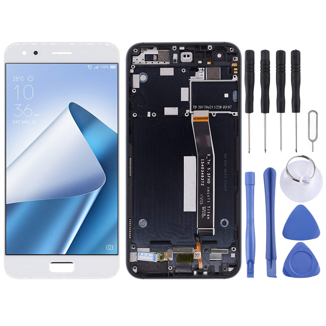 OEM LCD Screen for Asus ZenFone 4 ZE554KL Z01KDA Z01KD Z01KS Digitizer Full Assembly with Frame?White)