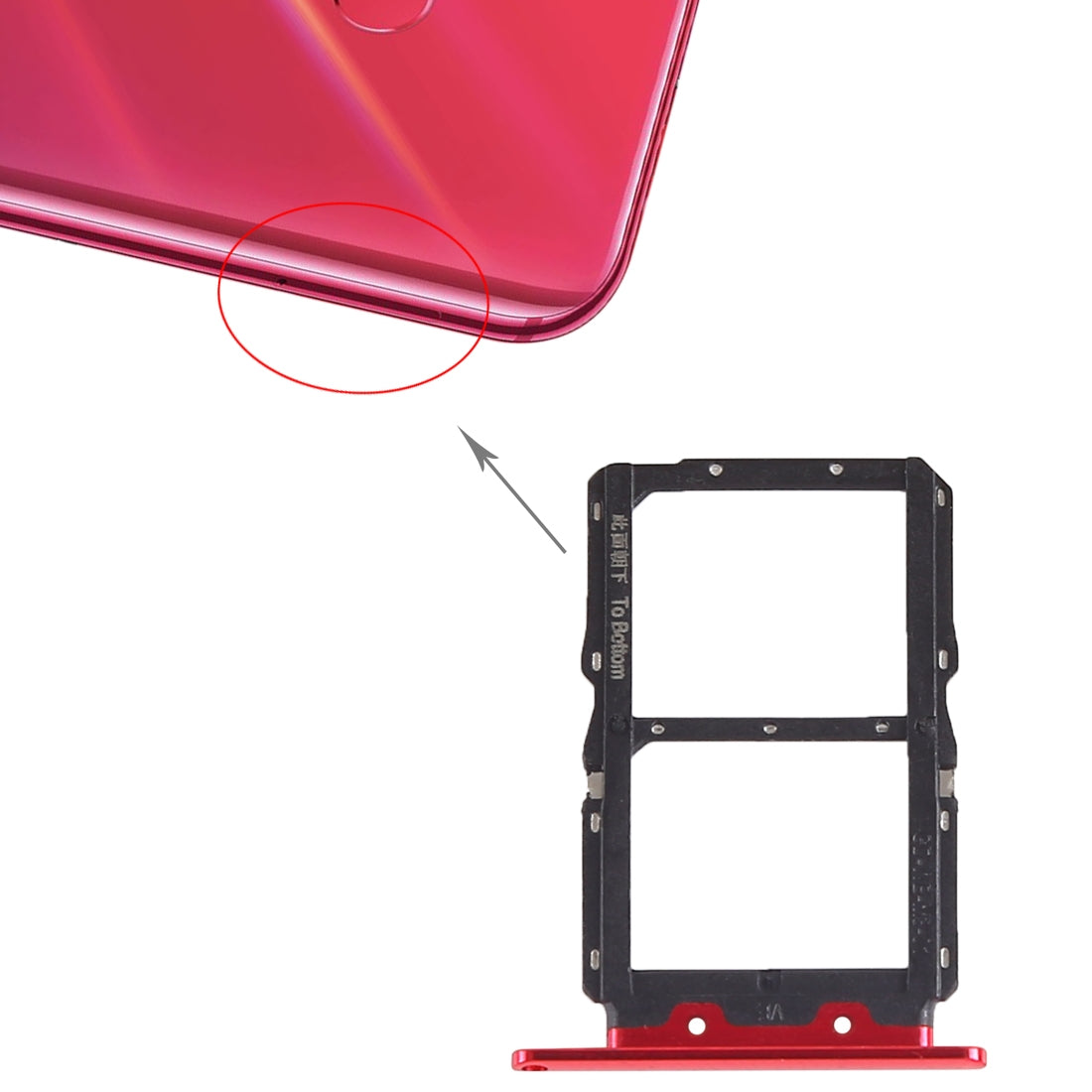 SIM Card Tray + SIM Card Tray for Huawei Nova 4 (Red)