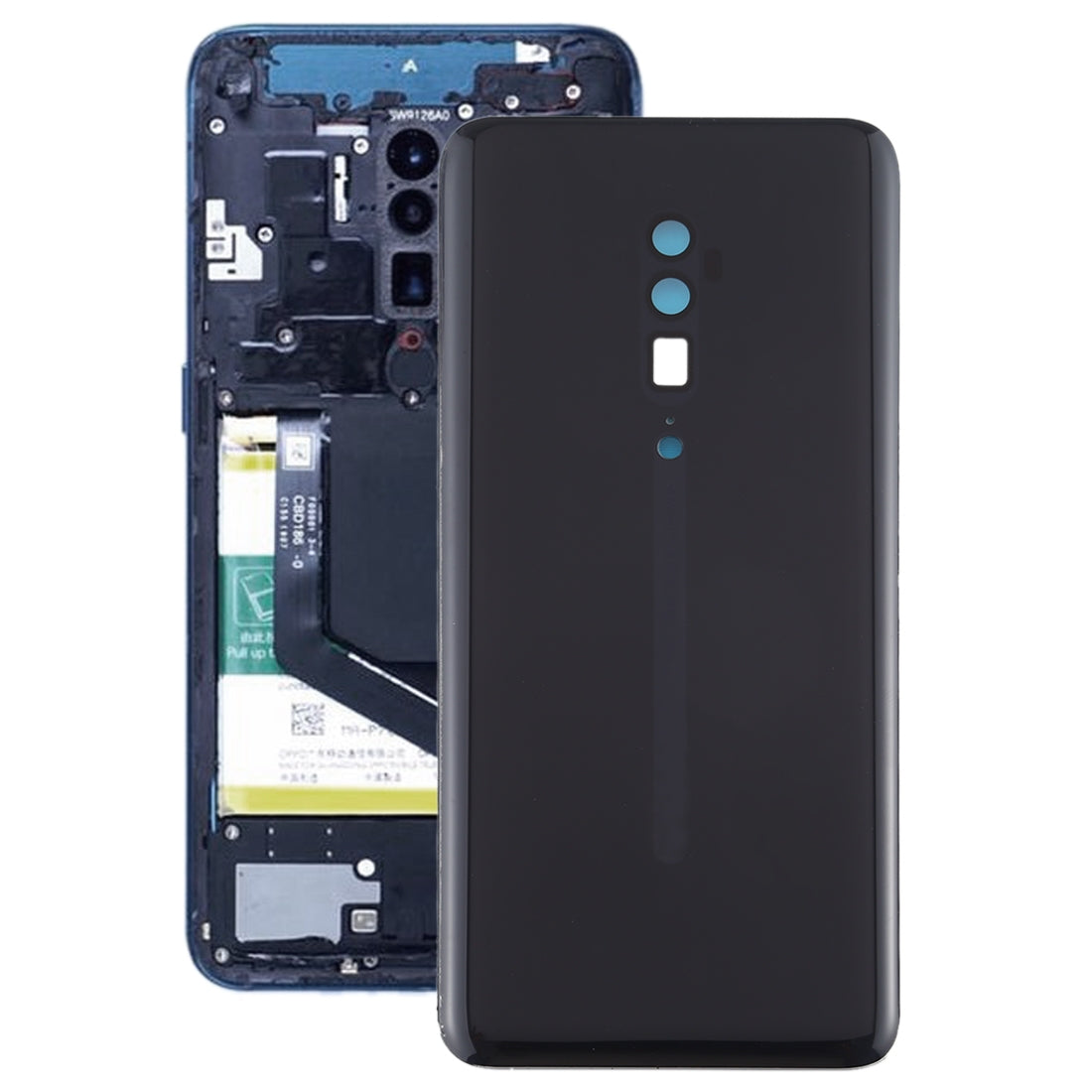 For OPPO Reno 10x zoom Battery Back Cover (Black)