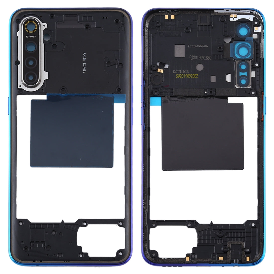 For OPPO Realme X2 Original Middle Frame Bezel Plate (Blue)