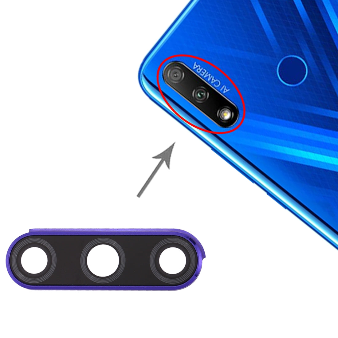 For Huawei Honor 9X Camera Lens Cover (Purple)