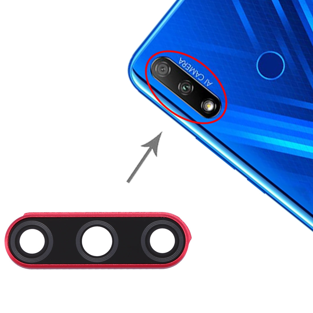 For Huawei Honor 9X Camera Lens Cover (Red)