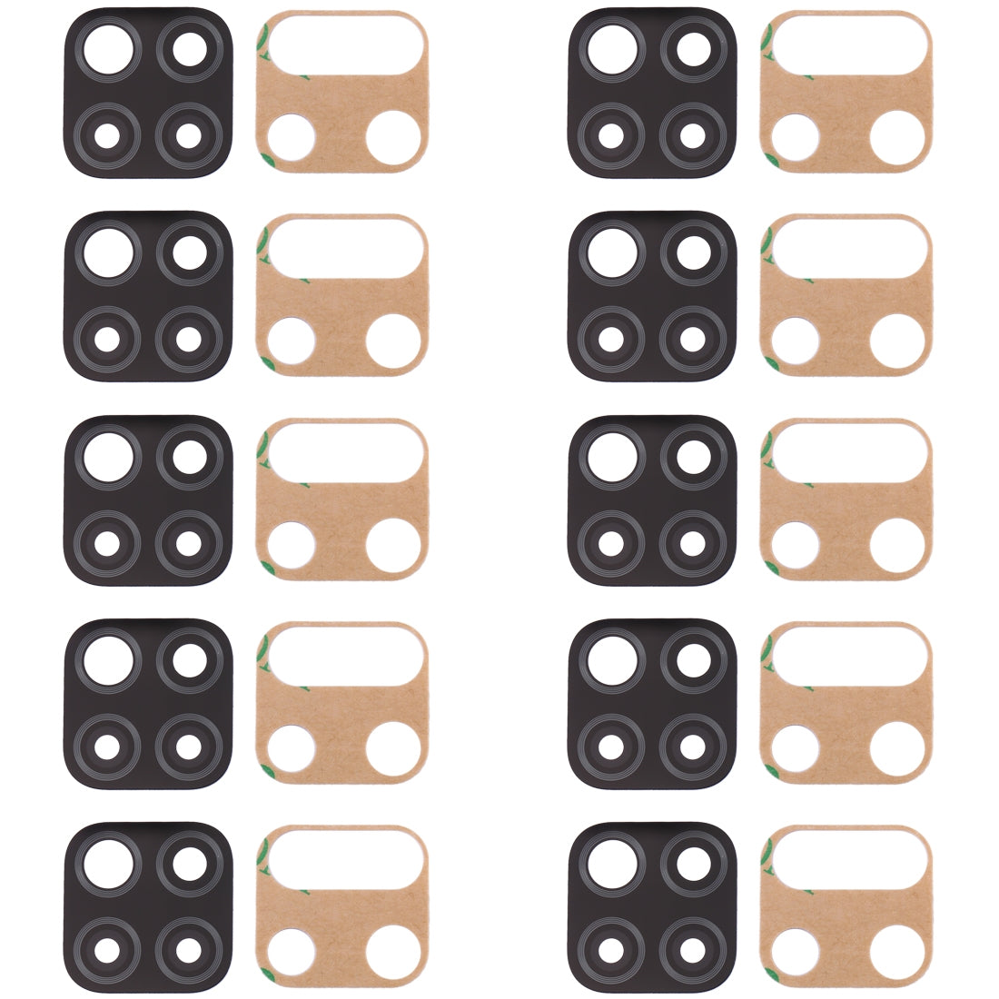 For Huawei P40 Lite 10pcs Original Back Camera Lens (Black)