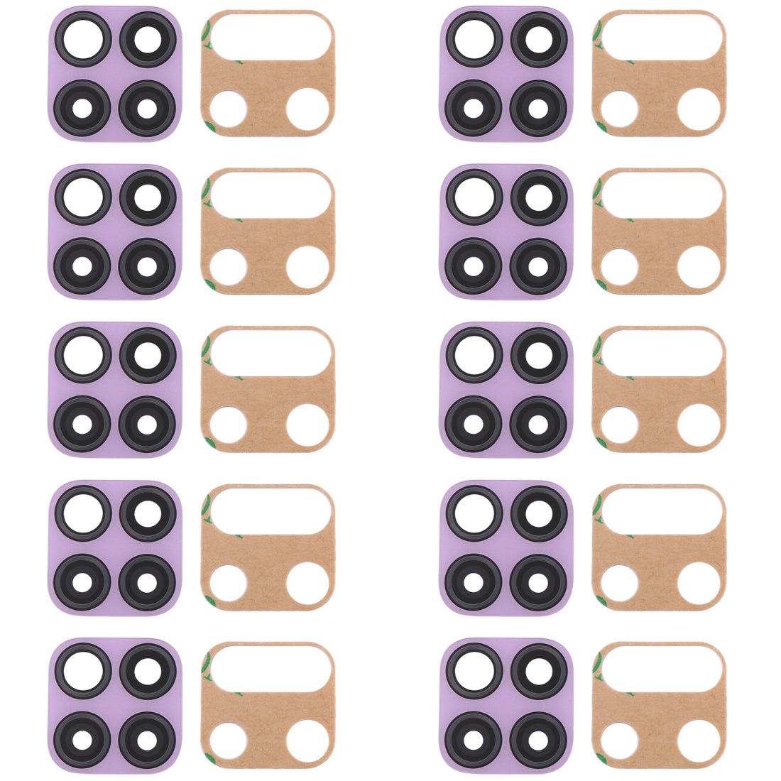 For Huawei P40 Lite 10pcs Original Back Camera Lens (Pink)