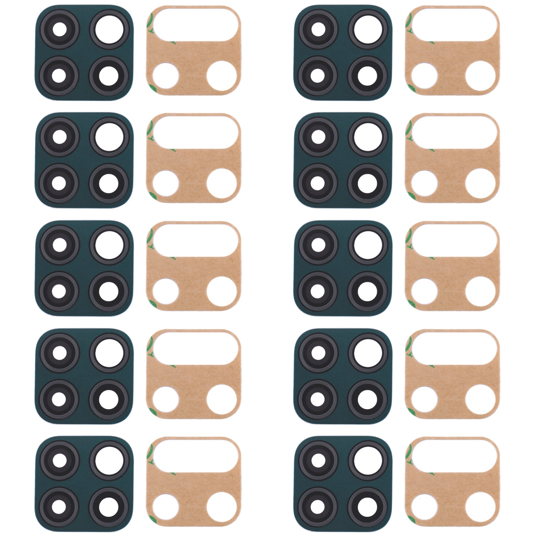For Huawei P40 Lite 10pcs Original Back Camera Lens (Green)