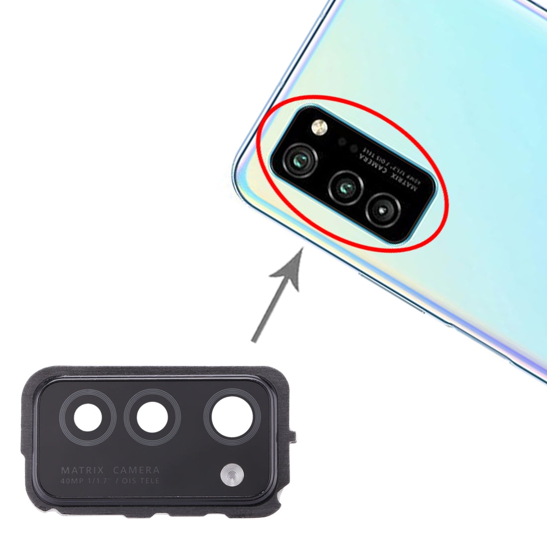 For Huawei Honor V30 Original Camera Lens Cover (Black)