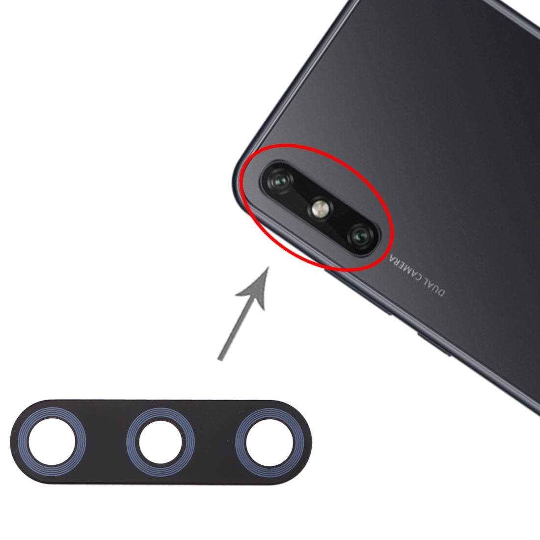 For Huawei Enjoy 10e 10pcs Back Camera Lens