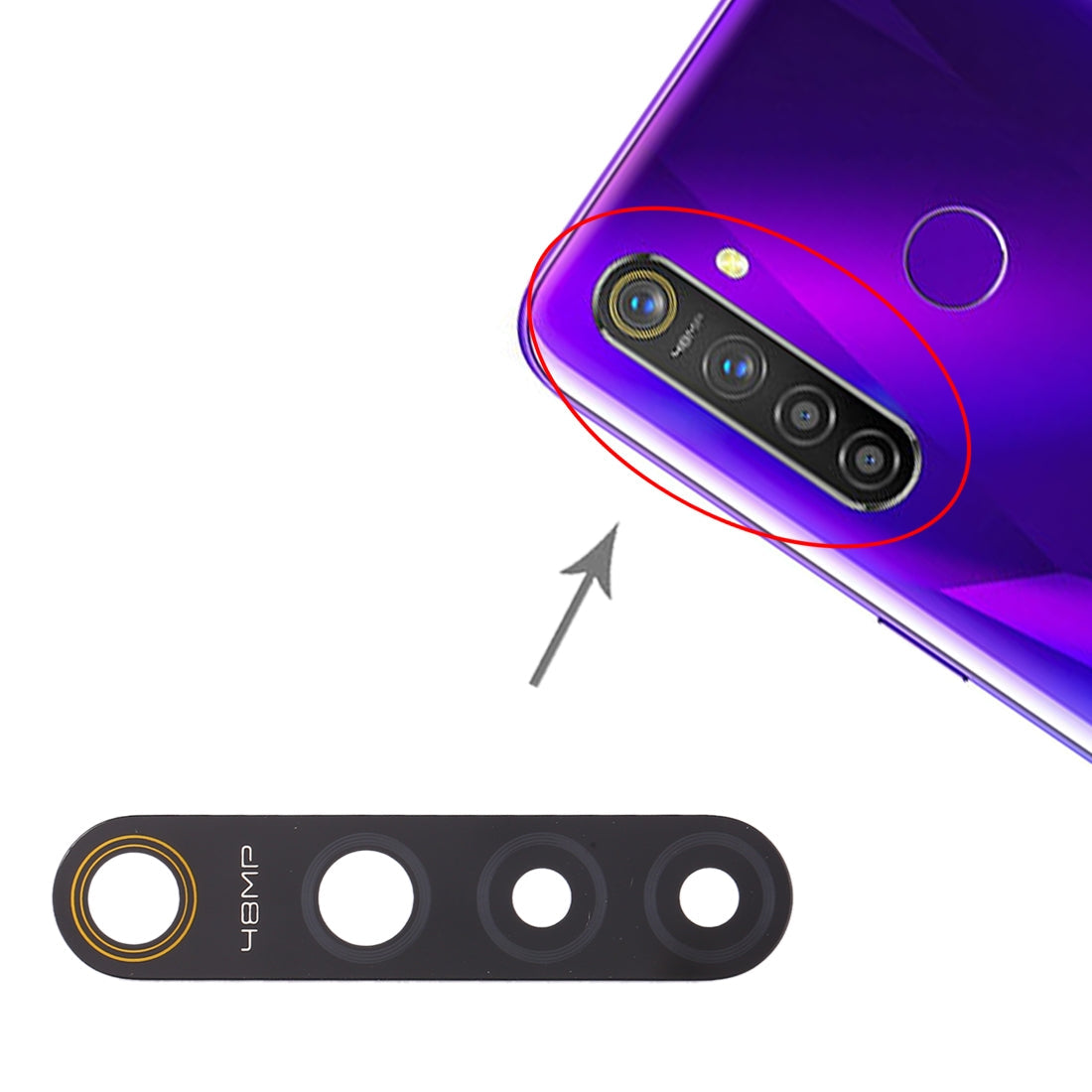 For OPPO Realme 5 Pro / Realme Q 10pcs Back Camera Lens