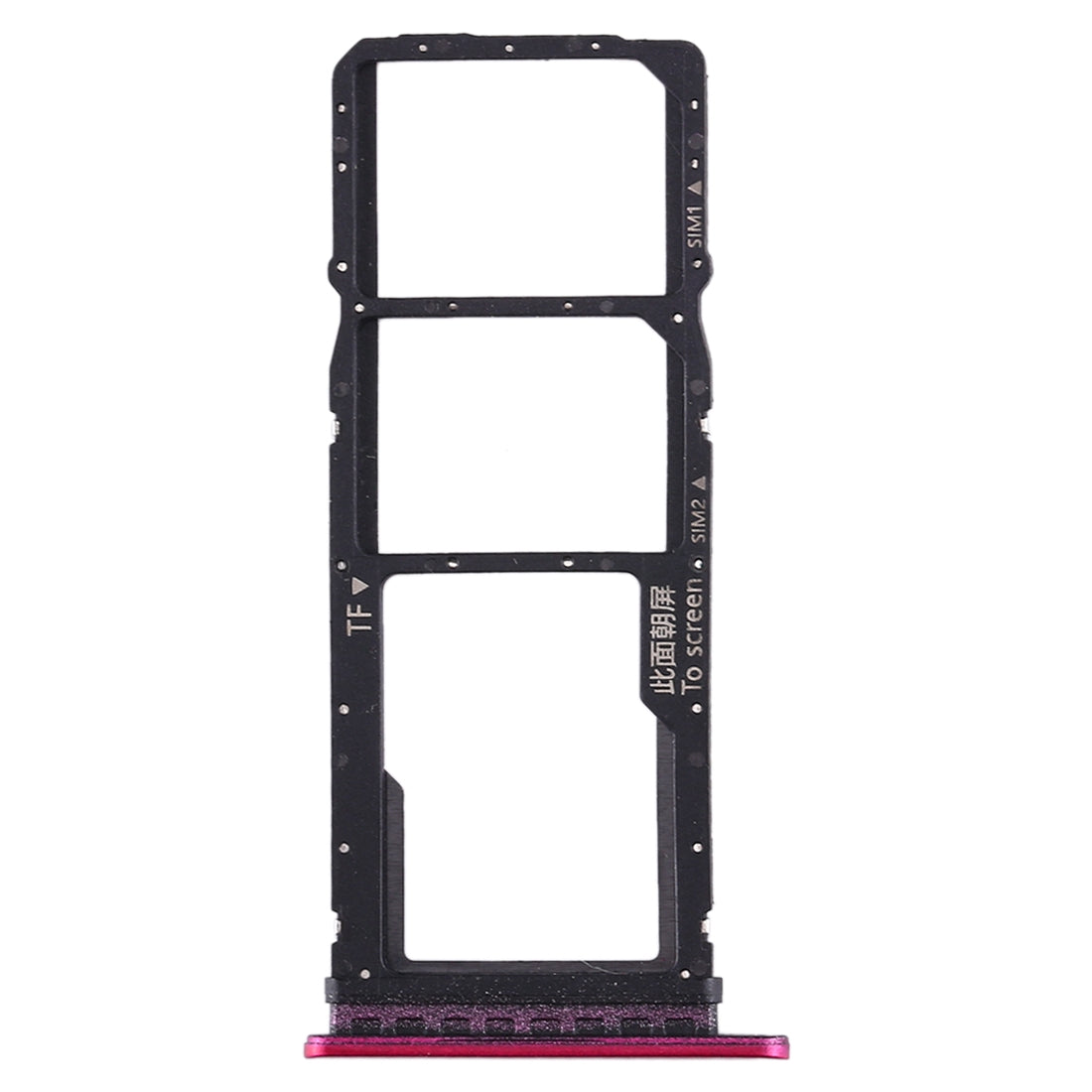 SIM Card Tray + SIM Card Tray + Micro SD Card Tray for Huawei Enjoy 10 / Honor Play 3 (Purplish Red)