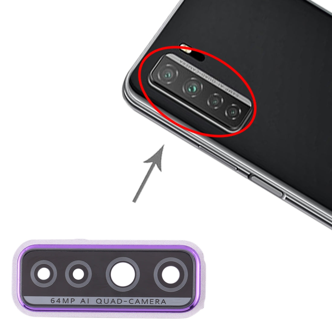 For Huawei P40 Lite 5G / Nova 7 SE Original Camera Lens Cover (Purple)