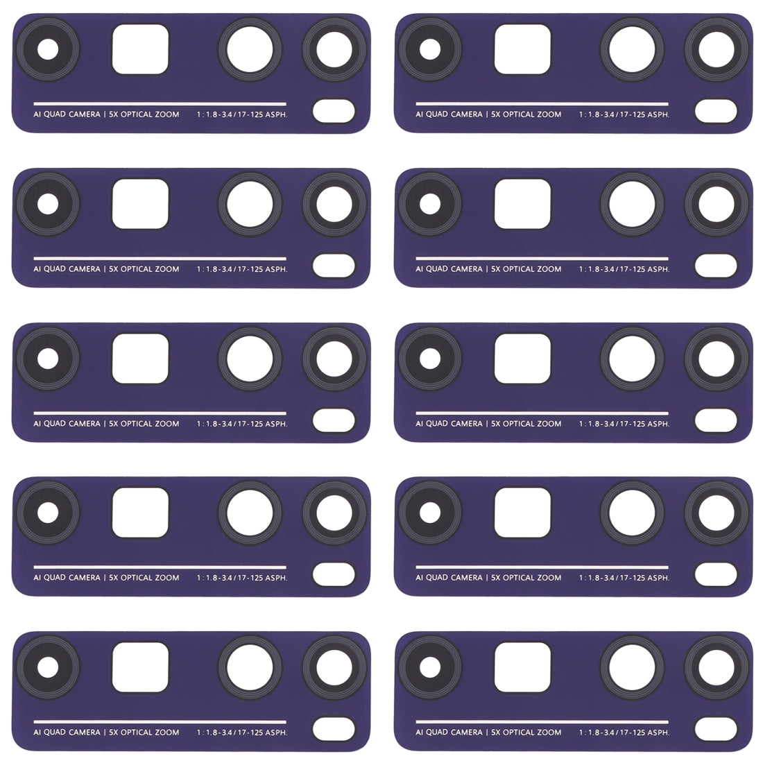 For Huawei Nova 7 Pro 5G 10pcs Back Camera Lens (Purple)