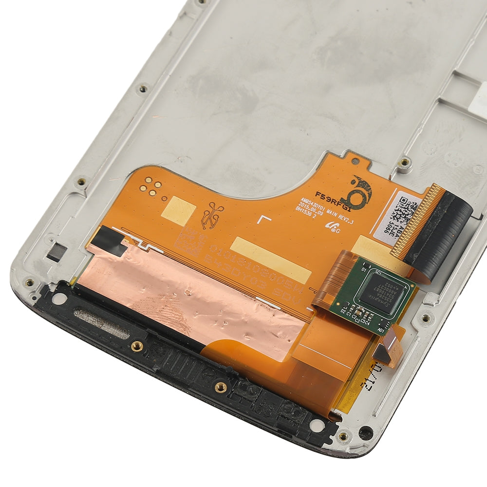 TFT LCD Screen for Motorola Moto X Force XT1581 / Droid Turbo 2 XT1585 Digitizer Full Assembly with Frame(White)