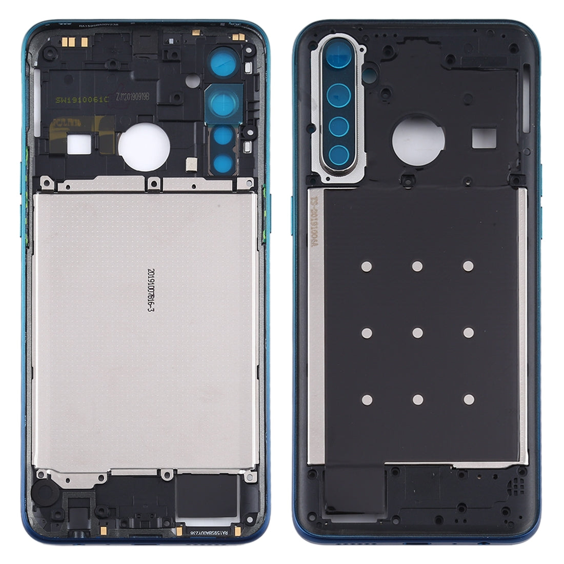 For OPPO Realme 5 Pro / Q Middle Frame Bezel Plate with Side Keys (Green)