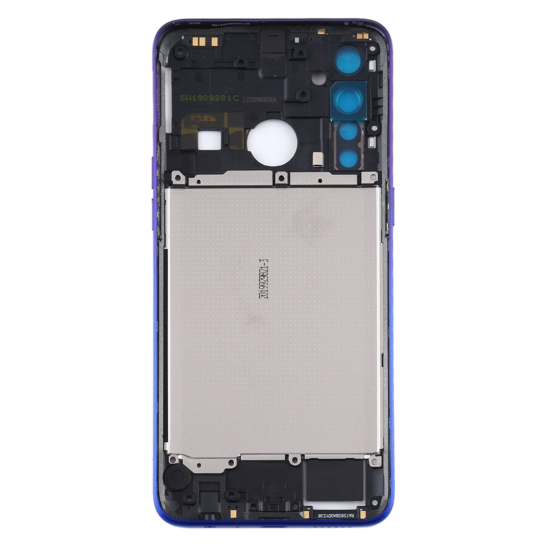For OPPO Realme 5 Pro / Q Middle Frame Bezel Plate with Side Keys (Purple)