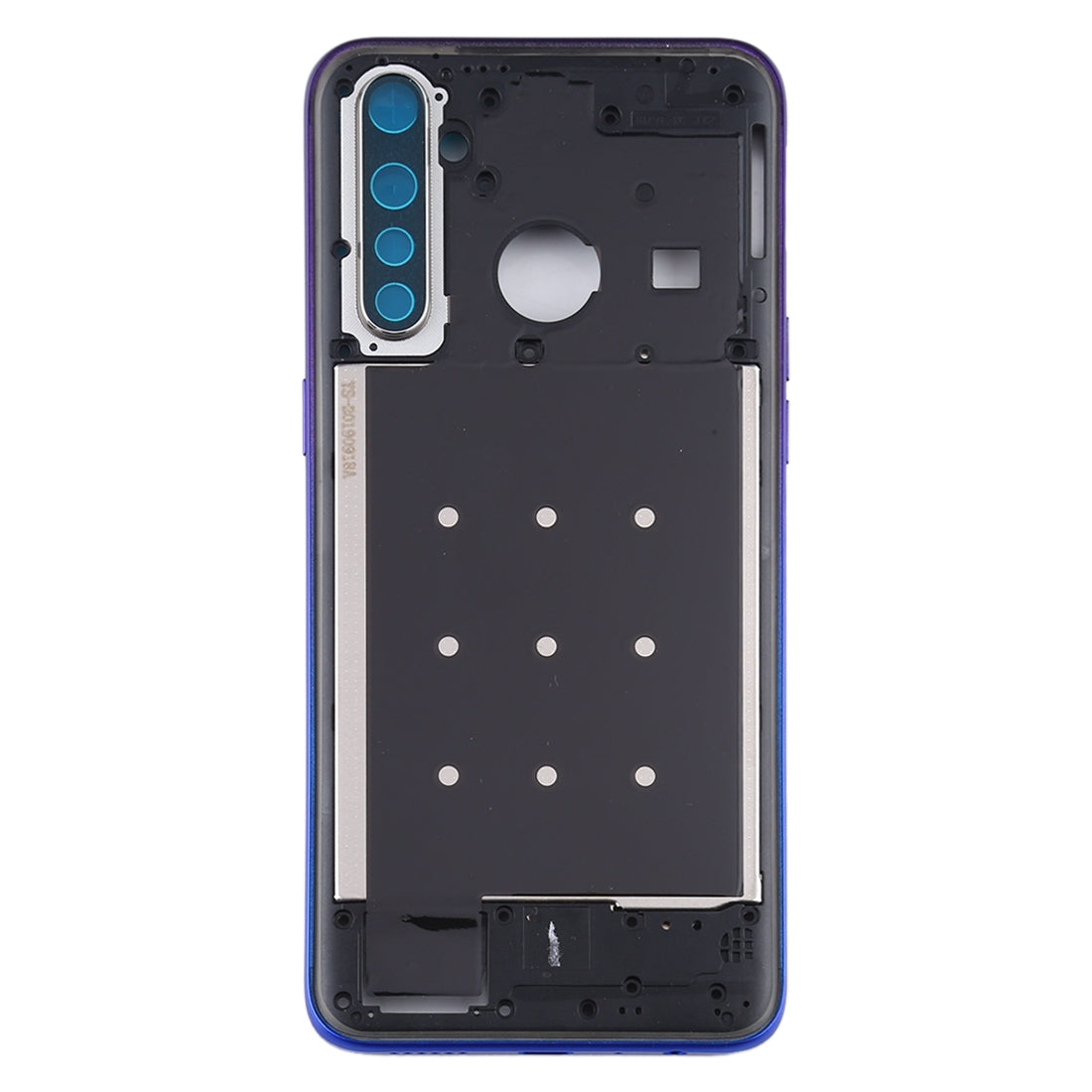 For OPPO Realme 5 Pro / Q Middle Frame Bezel Plate with Side Keys (Purple)