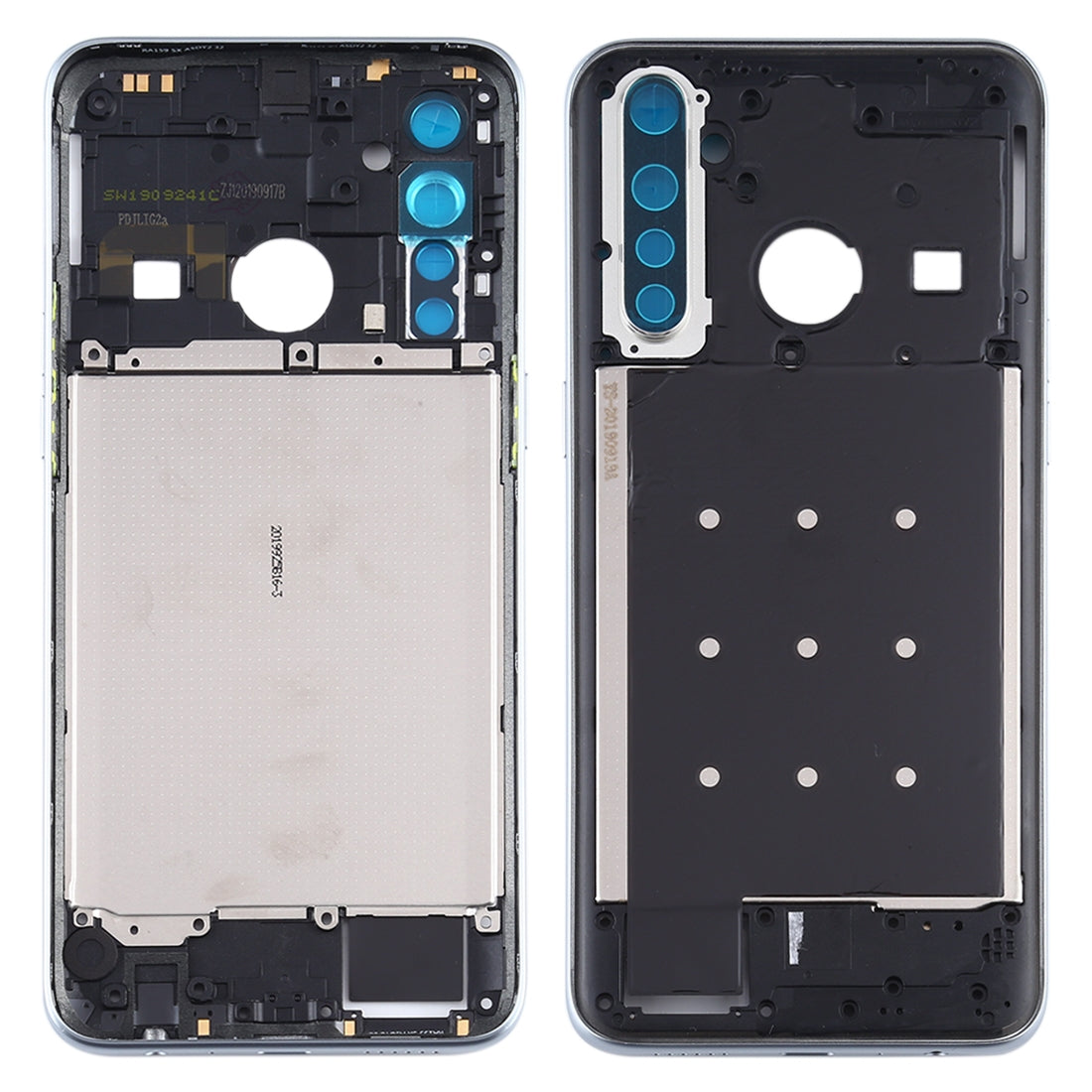 For OPPO Realme 5 Pro / Q Middle Frame Bezel Plate with Side Keys (Silver)