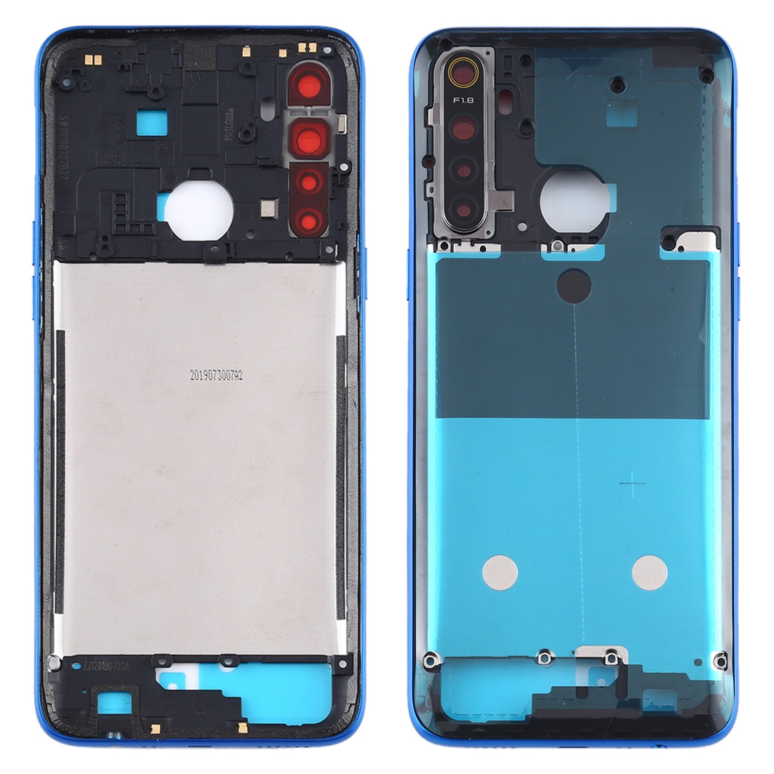 For OPPO Realme 5 Middle Frame Bezel Plate (Blue)