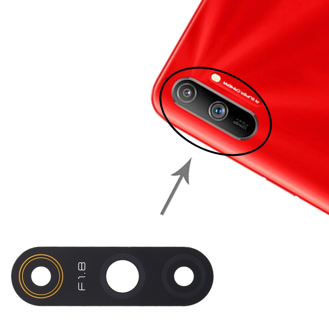 ForOPPO Realme C3 (3 cameras) 10pcs Back Camera Lens